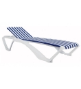  Sun-Lounger Marina/White, Resin/Textilene* 