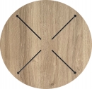 Compact Table Top R59cm Light Oak 