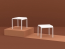  Paris/T-42x41xY.39cm* Side Table/Footrest white 